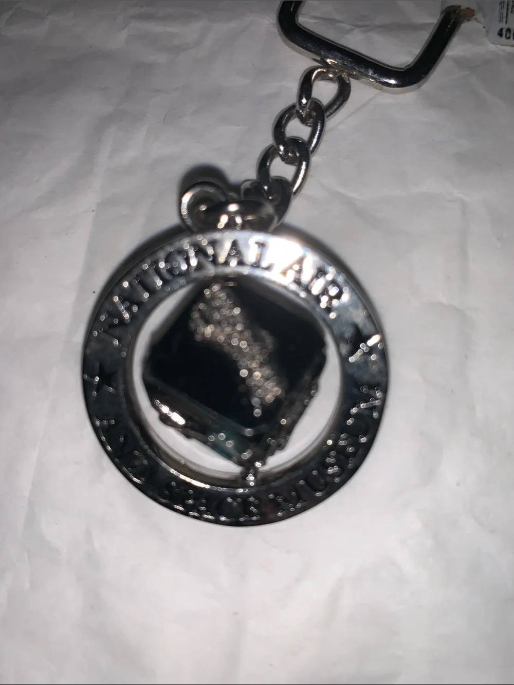 National Air and Space Museum Silver tone Keychain with Space Capsule Charm